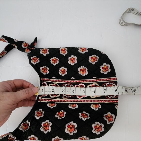 Vera Bradley Retired Mini Hobo Bag Pirouette Black & Red Floral - Picture 8 of 9